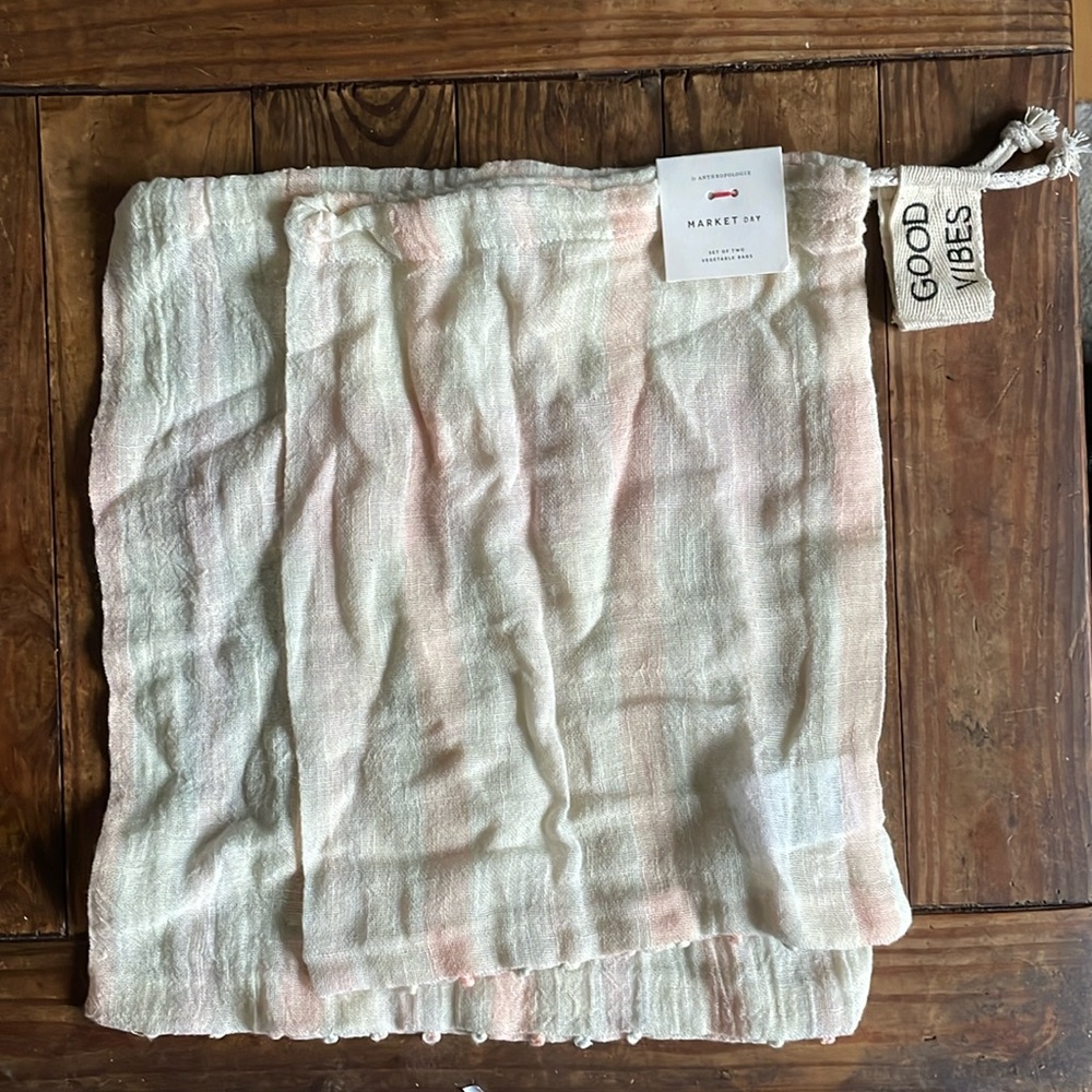 Anthropologie cloth market produce bags set of 2